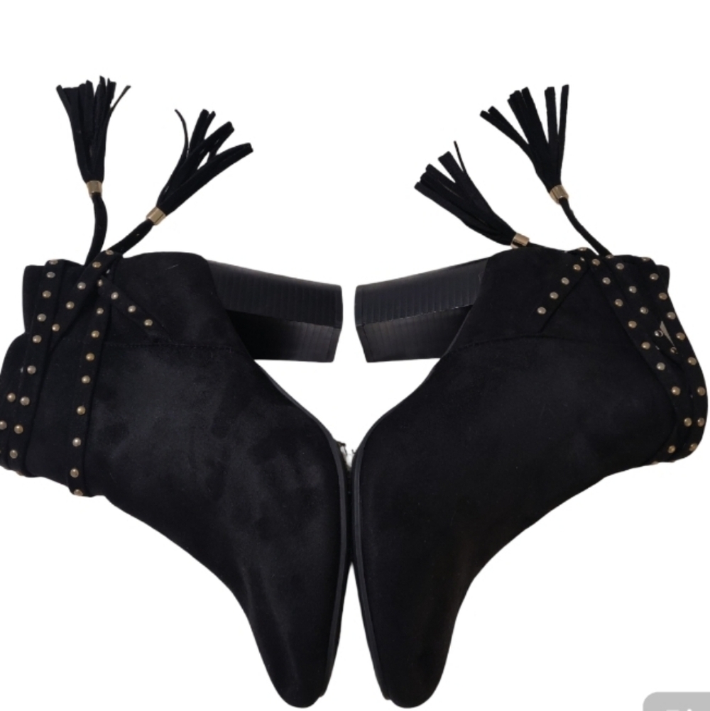 Avenue Black Studded Booties.